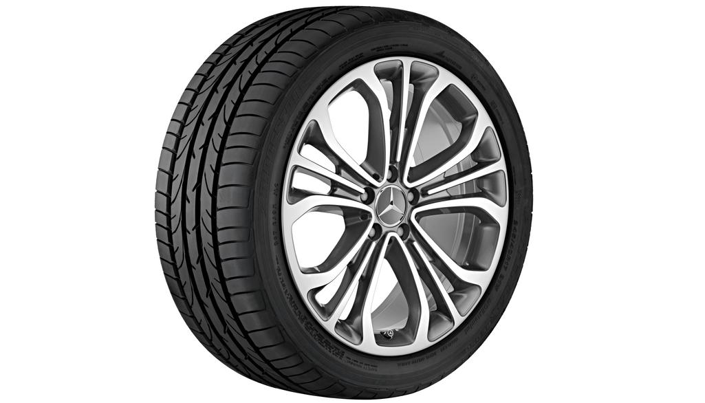 5 triple-spoke wheel, 48.3 cm (19-inch), high-sheen, S-Class, 245/45 R19/, gray Himalaya, A21740102027X21