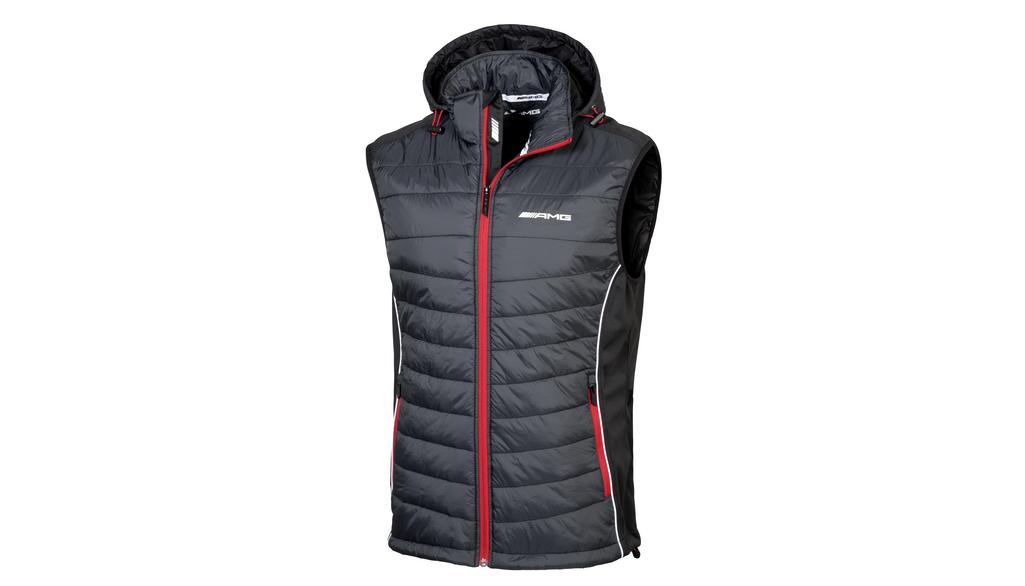 AMG Weste Herren, selenitgrau / schwarz / rot, SALEB66958534