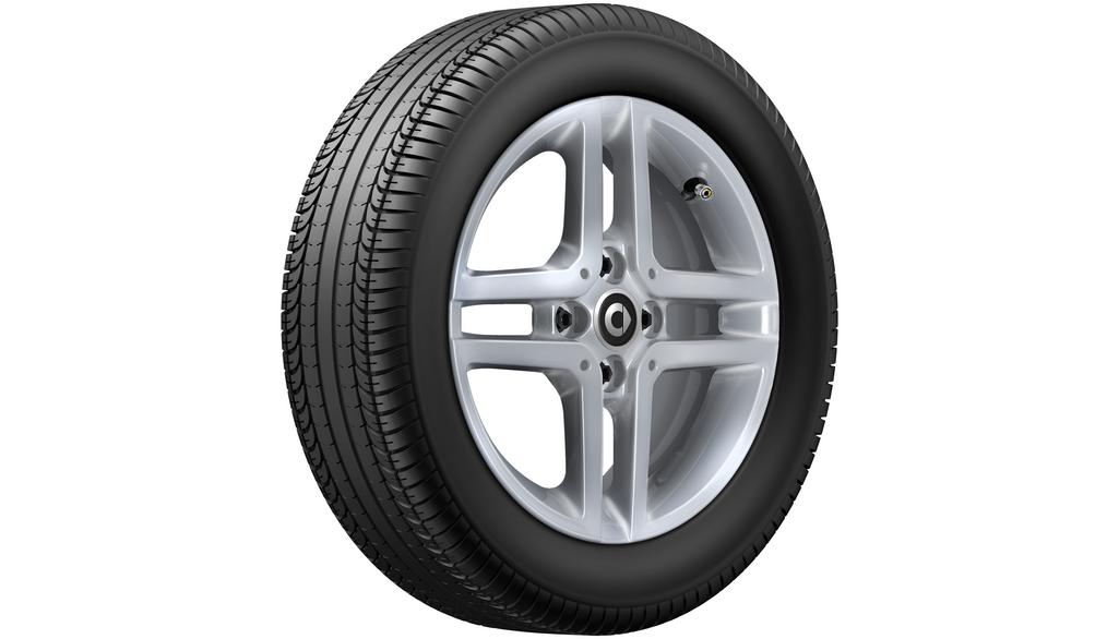 4-Speichen-Leichtmetallrad, 38,1 cm (15 Zoll), smart, 185/60 R15/, vanadiumsilber, A4534016101