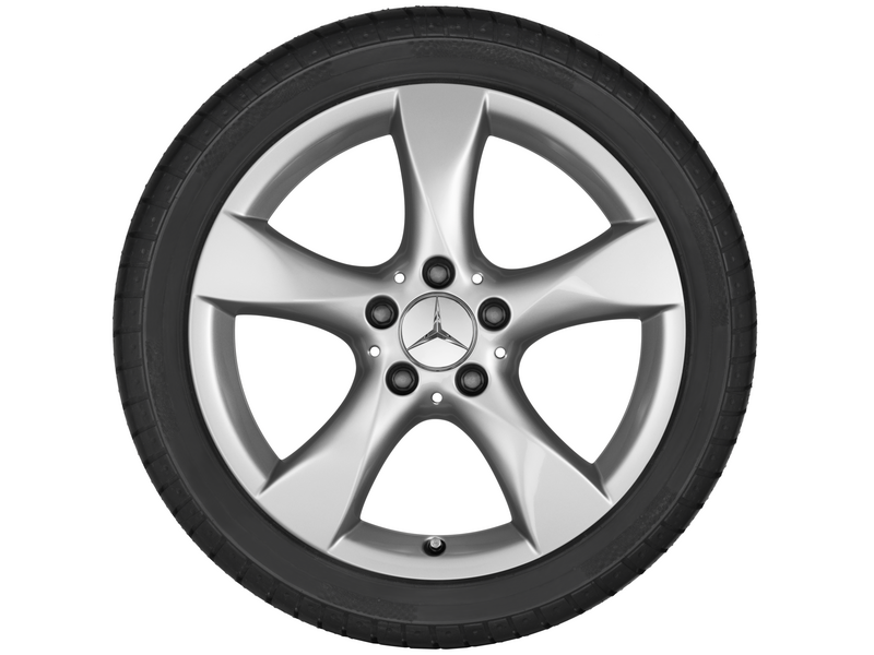 5-Speichen-Rad, 43,2 cm (17 Zoll), CLA/ B-Klasse/ A-Klasse, 225/45 R17/, titansilber, A24640105029765