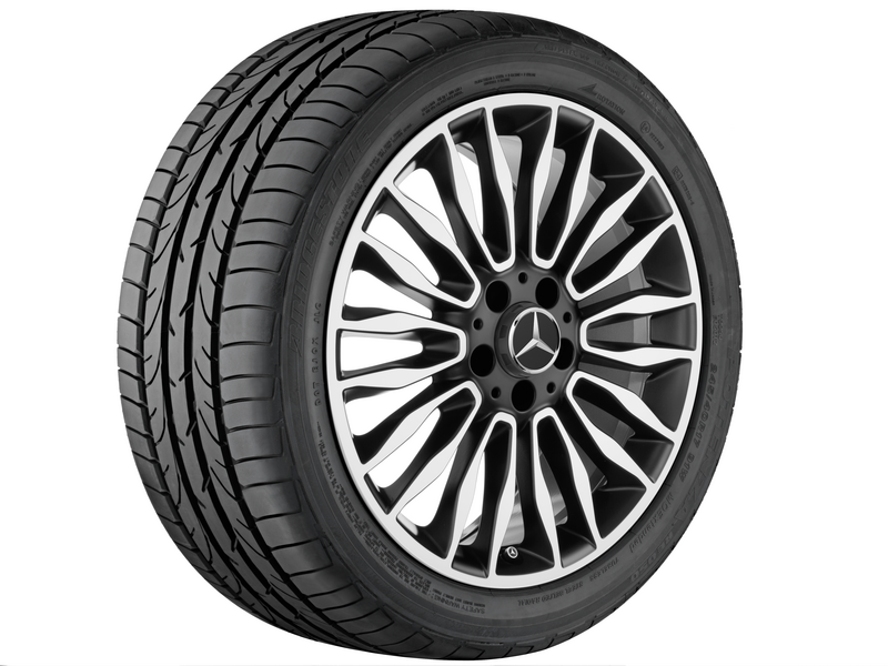 AMG wheel hub cover, in central locking design, (including S-Class/ GLC/ EQB), black matt, A00040009009283