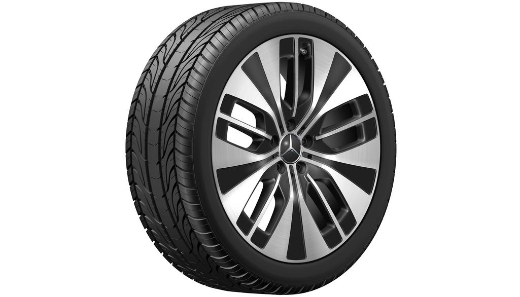 Vielspeichen-Rad, Aero, 50,8 cm (20 Zoll), glanzgedreht, EQE, 255/40 R20/, schwarz, A29540117007X23 Vielspeichen-Rad, Aero, 50,8 cm (20 Zoll), glanzgedreht, EQE, 255/40 R20/, schwarz, A29540117007X23