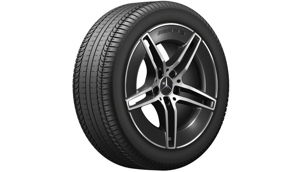 AMG 5-Doppelspeichen-Rad, 45,7 cm (18 Zoll), glanzgedreht, CLE, 275/40 R18/, schwarz, A23640148007X23