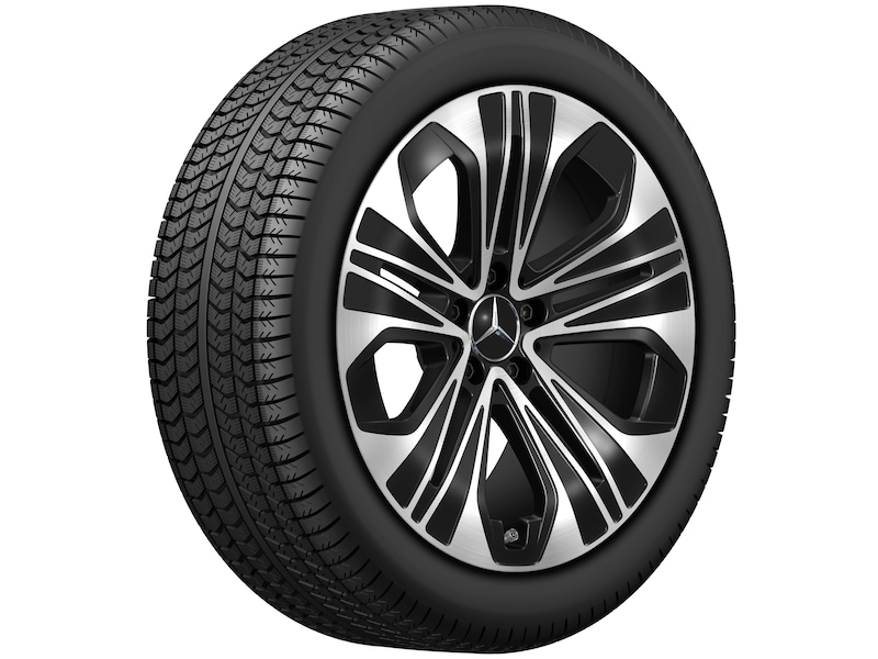 5-Speichen-Rad, Aero, 48,3 cm (19 Zoll), glanzgedreht, 245/45 R19/, schwarz, A21440123007X23