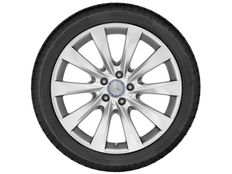 10-Speichen-Rad, 48,3 cm (19 Zoll), C-Klasse, 225/40 R19/, vanadiumsilber, A20540169007X45