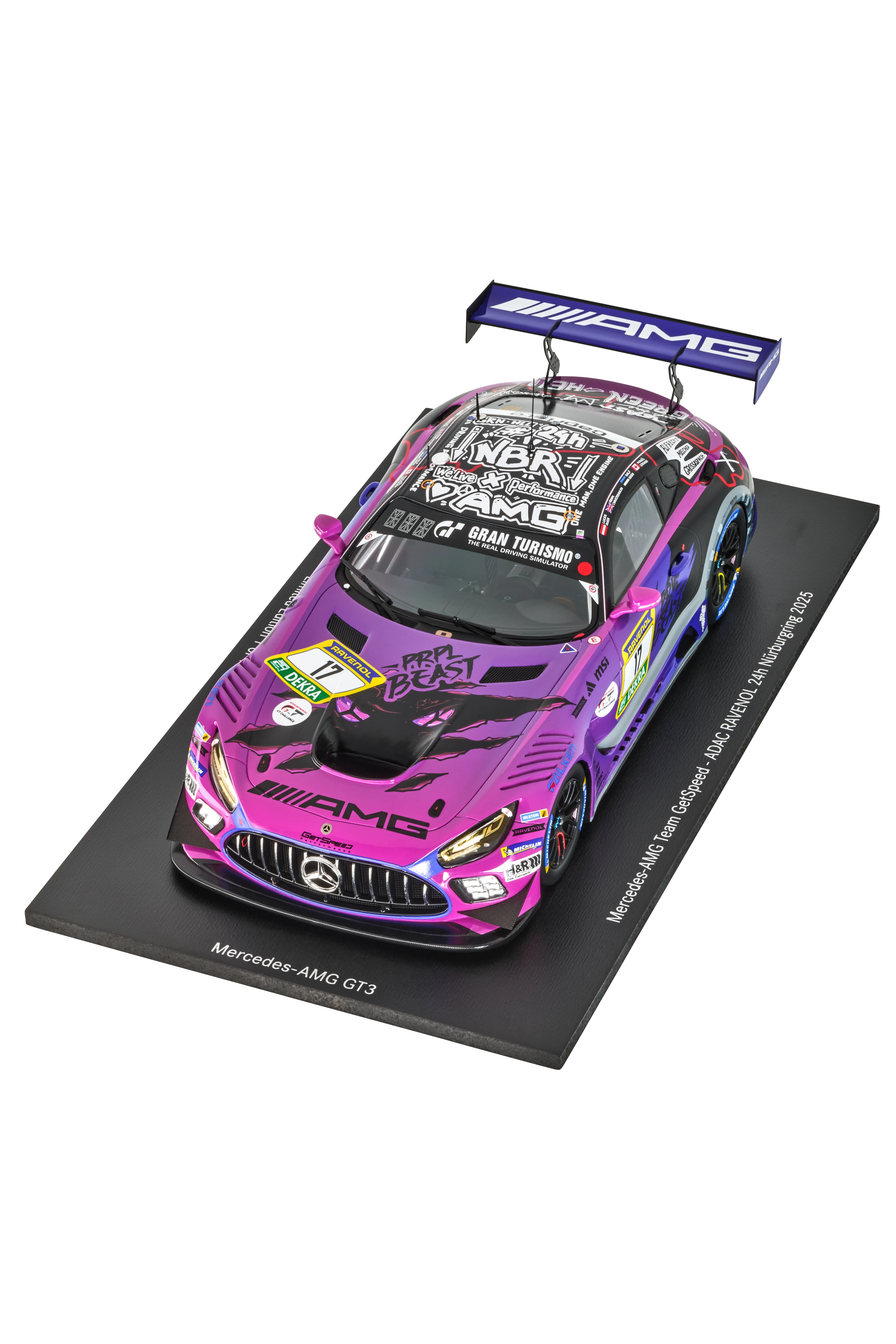 Modellauto: Mercedes-AMG GT3, ADAC RAVENOL 24h Nürburgring 2025, C190, lila, Minimax, 1:18, B66960855 Modellauto: Mercedes-AMG GT3, ADAC RAVENOL 24h Nürburgring 2025, C190, lila, Minimax, 1:18, B66960855