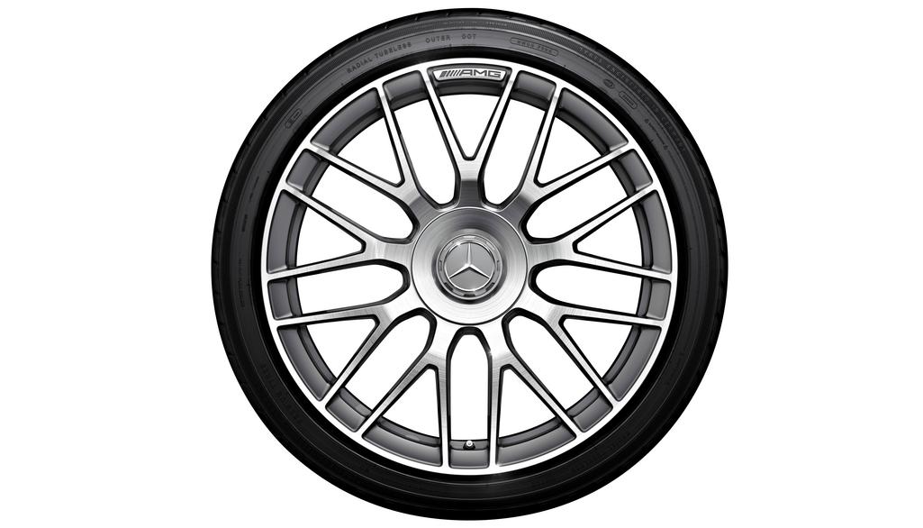 Cerchio forgiato AMG a razze incrociate, 48,3 cm (19 pollici), lucido, Classe C, 265/35 R19/, grigio titanio, A20540118007X21 Cerchio forgiato AMG a razze incrociate, 48,3 cm (19 pollici), lucido, Classe C, 265/35 R19/, grigio titanio, A20540118007X21