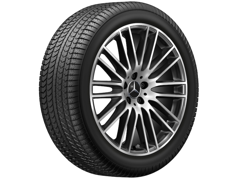Mercedes-Benz Genuine complete summer wheel 5-spoke black high-sheen, Goodyear, Eagle F1 Asymmetric 5 MO, 255/45 R20 105 W XL, summer, Q440651410110
