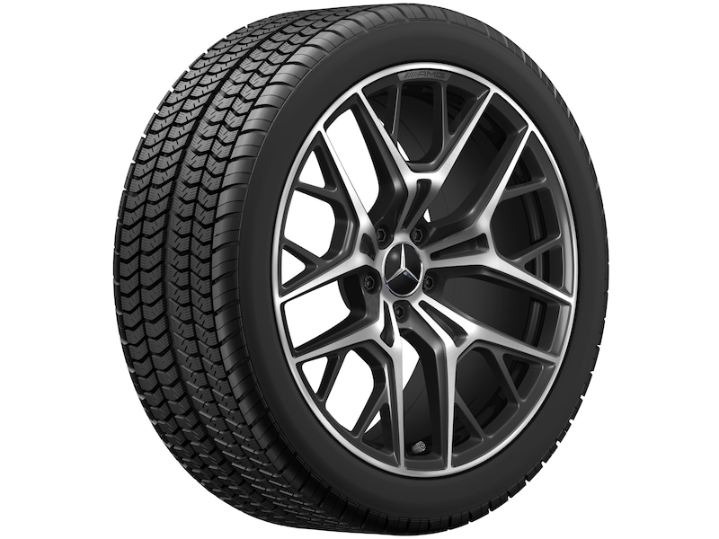 AMG Leichtmetallrad, im Kreuzspeichen-Design, 50,8 cm (20 Zoll), glanzgedreht, E-Klasse, 255/40 R20/, schwarz, A21440118007X23