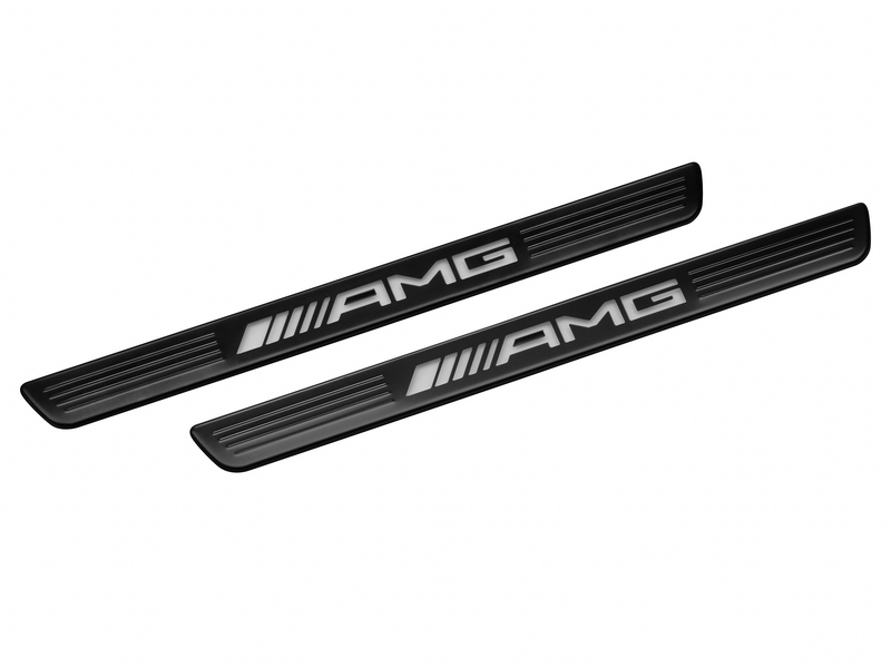 Interchangeable cover for illuminated door sill trim, AMG, front, 2-way, (including EQB/ CLA/ GLS), white / black, A1776804507