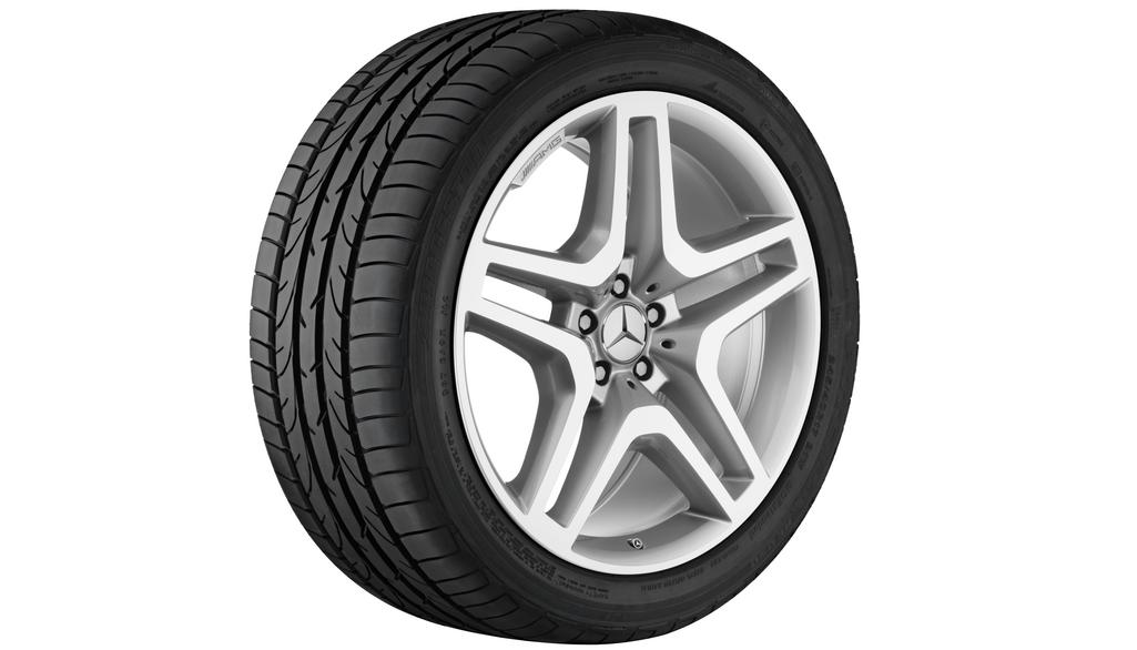 AMG 5-twin-spoke wheel, 53.3 cm (21-inch), high-sheen, GL-GLS/ M-GLE-Class, 295/40 R21/, silver-colored, A16640125027X25