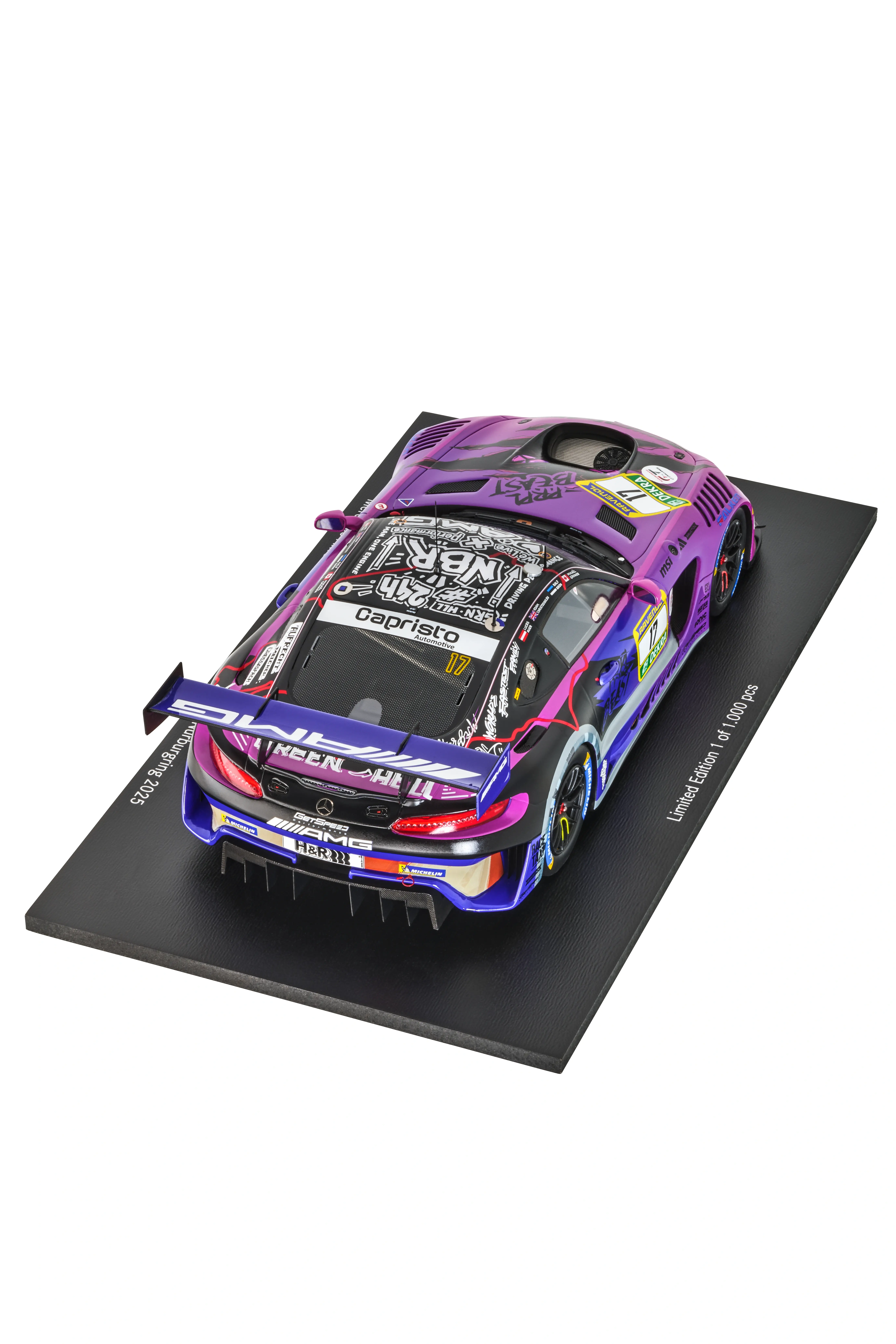 Modellauto: Mercedes-AMG GT3, ADAC RAVENOL 24h Nürburgring 2025, C190, lila, Minimax, 1:18, B66960855 Modellauto: Mercedes-AMG GT3, ADAC RAVENOL 24h Nürburgring 2025, C190, lila, Minimax, 1:18, B66960855