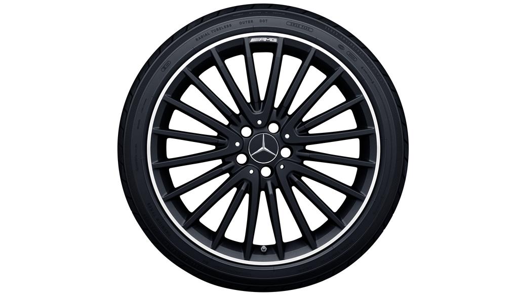 AMG Vielspeichen-Rad, 50,8 cm (20 Zoll), Felgenhorn glanzgedreht, GLA, 235/40 R20/, schwarz matt, A15640129007X71