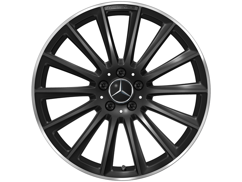 AMG-multispaaksvelg, 50,8 cm (20 inch), velgrand hoogglans, S-Klasse, 285/35 R20/, matzwart, A22340116007X72
