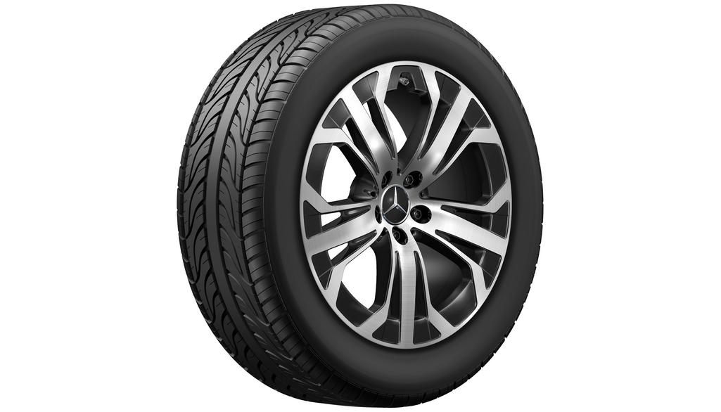 5-tripple-spoke wheel, gloss black, Goodyear, UltraGrip Performance + MO, 235/55 R19 105H XL, winter, Q440301410130