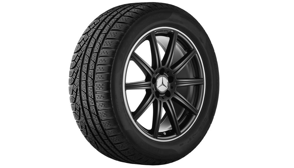AMG 10-Speichen-Rad, 48,3 cm (19 Zoll), Felgenhorn glanzgedreht, E-Klasse/ CLS, 255/35 R19/, schwarz matt, B66031556