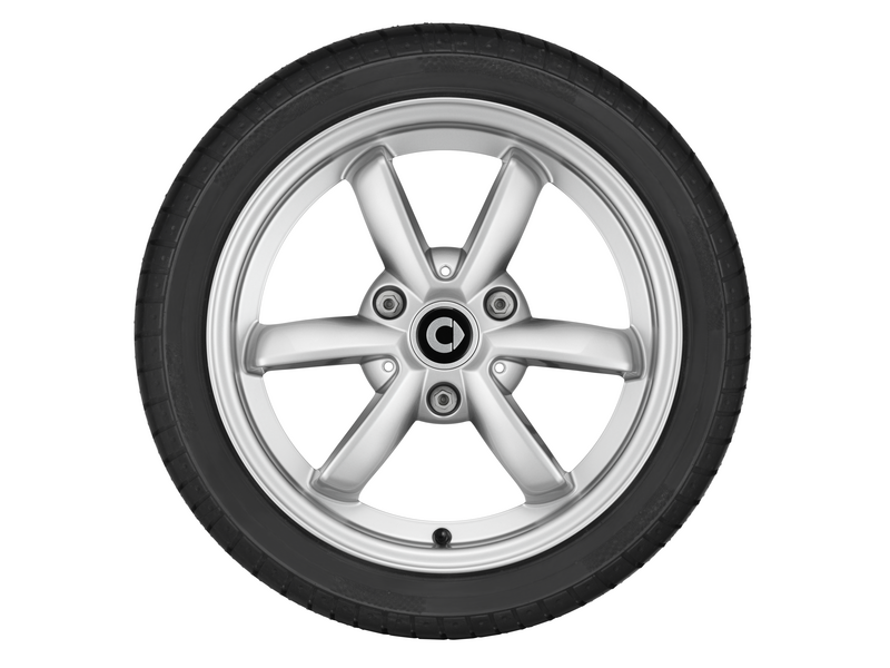 3-spoke alloy wheel, Design 9, 38.1 cm (15-inch), smart, 195/50 R15/, titanium silver, A4514013602CA4L