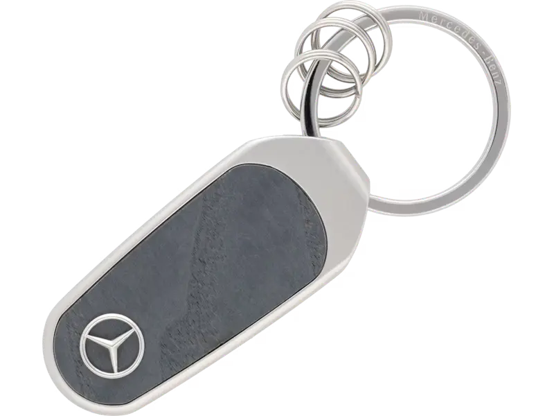 Key fob, decorative part, silver / anthracite, stainless steel / wood, B66959848 Key fob, decorative part, silver / anthracite, stainless steel / wood, B66959848