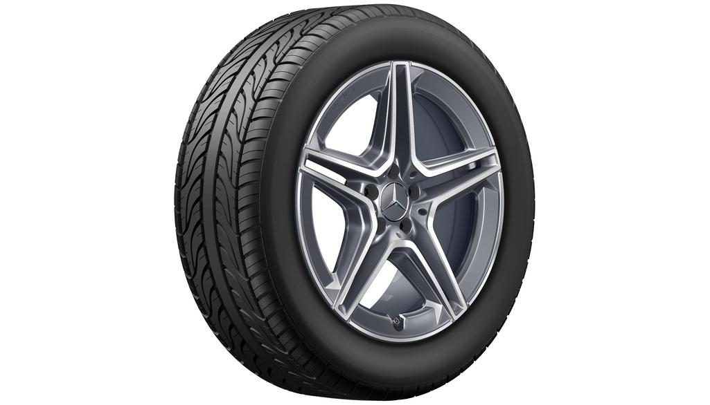 AMG 5-Doppelspeichen-Rad, 48,3 cm (19 Zoll), glanzgedreht, GLC/ E-Klasse, 235/55 R19/, tantalgrau, A25340153007Y51