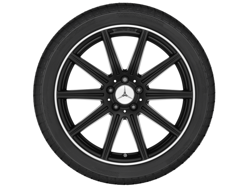 AMG 10-Speichen-Rad, 48,3 cm (19 Zoll), Felgenhorn glanzgedreht, E-Klasse/ CLS, 255/35 R19/, schwarz matt, B66031556
