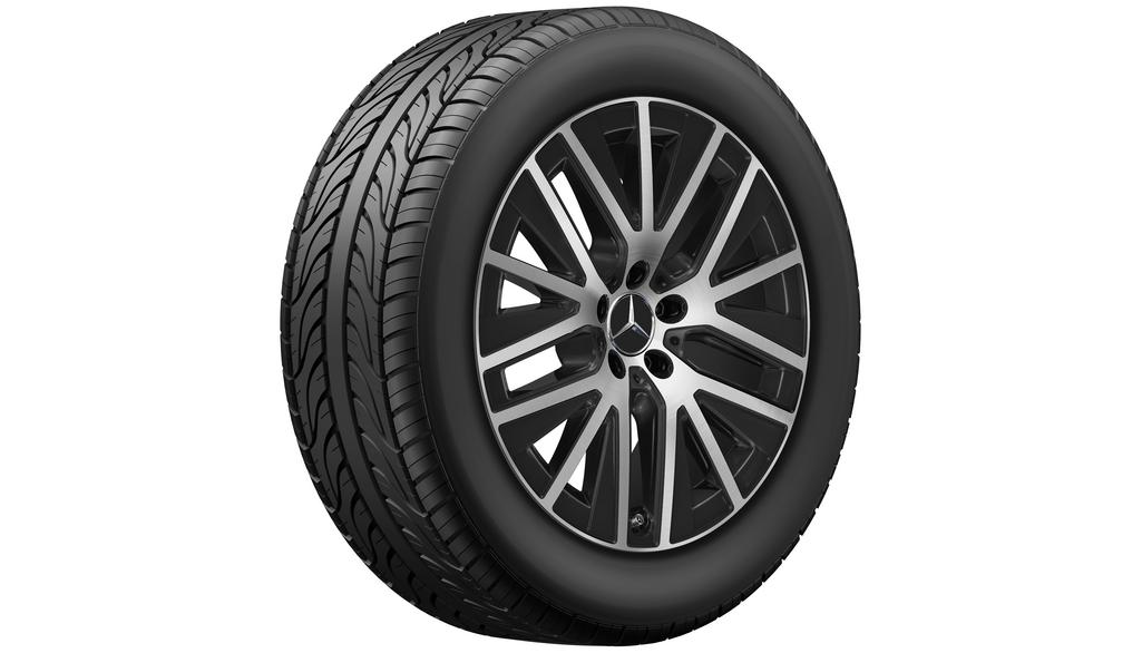 5-Tripel-Speichen-Rad, Aero, 48,3 cm (19 Zoll), glanzgedreht, GLC/ E-Klasse, 235/55 R19/, schwarz, A25340149007X23 5-Tripel-Speichen-Rad, Aero, 48,3 cm (19 Zoll), glanzgedreht, GLC/ E-Klasse, 235/55 R19/, schwarz, A25340149007X23