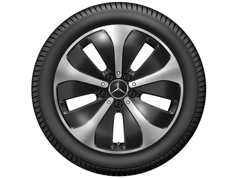 5-Speichen-Rad, 45,7 cm (18 Zoll), glanzgedreht, Aero, V-Klasse/EQV/ Vito/eVito, 245/45 R18/, schwarz, A44740173007X23