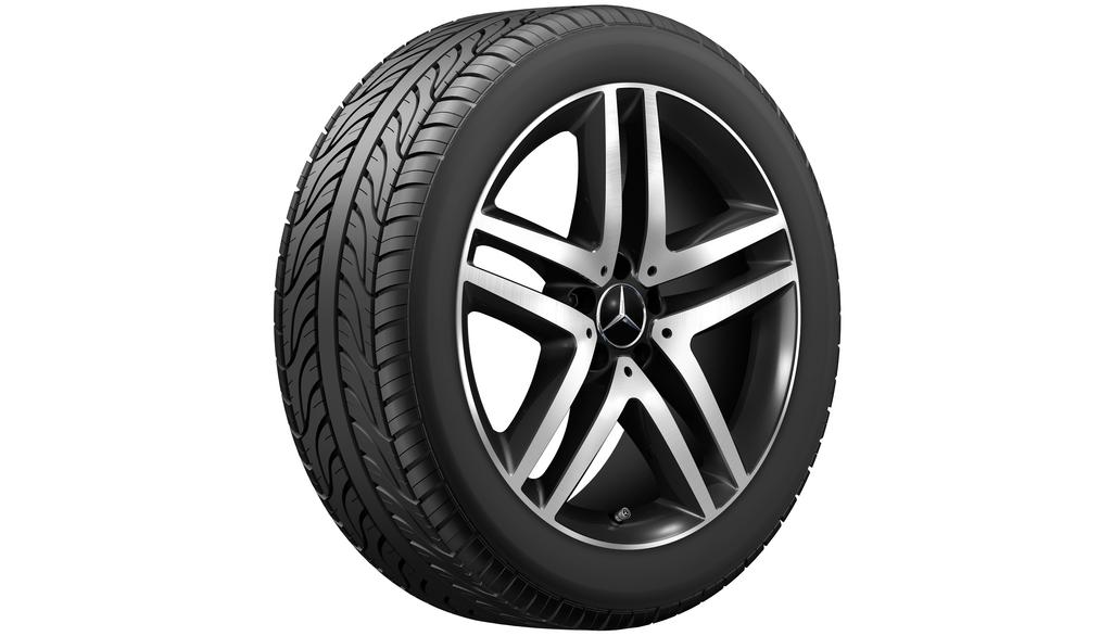 Cerchio a 5 doppie razze, nero lucido, Continental, PremiumContact 6 MO-V, 245/45 R19 102Y XL, estivo, Q44029111050A