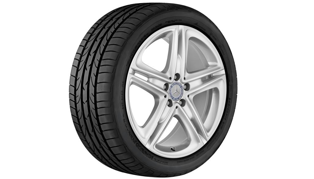 5-Doppelspeichen-Rad, 48,3 cm (19 Zoll), E-Klasse, 245/40 R19/, vanadiumsilber, A23840103007X45 5-Doppelspeichen-Rad, 48,3 cm (19 Zoll), E-Klasse, 245/40 R19/, vanadiumsilber, A23840103007X45