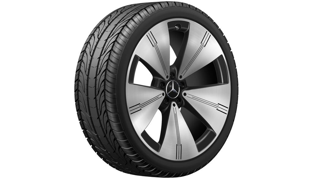 5-gaats velg, Aero, 53,3 cm (21 inch), gepolijst, EQS, 265/40 R21/, zwart, A29740111009Y73