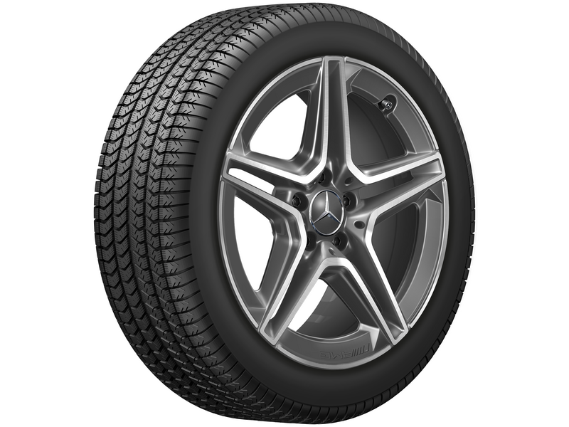 AMG 5-twin-spoke wheel, 45.7 cm (18-inch), high-sheen, E-Class, 245/45 R18/, tantalum gray, A21340163007Y51