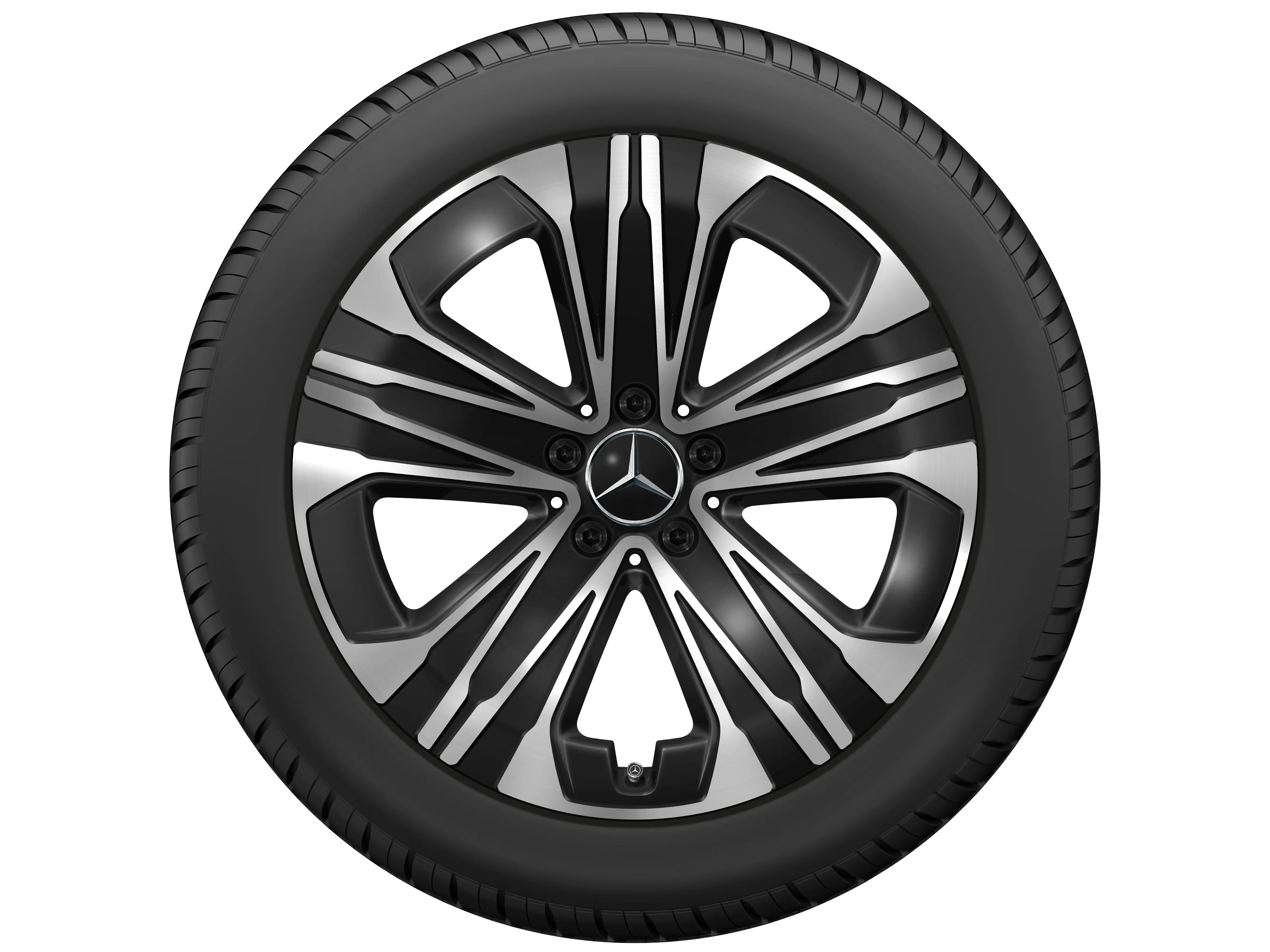 5-Speichen-Rad, Aero, 48,3 cm (19 Zoll), glanzgedreht, 8,5 J x 19 ET 31,5, schwarz, glanzgedreht, A22340180007X23 5-Speichen-Rad, Aero, 48,3 cm (19 Zoll), glanzgedreht, 8,5 J x 19 ET 31,5, schwarz, glanzgedreht, A22340180007X23