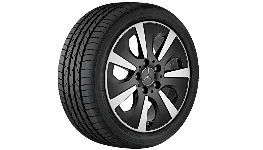 7-spoke wheel, 40.6 cm (16-inch), high-sheen, CLA/ B-Class/ A-Class, 205/55 R16/, black matt, A24640117027X36 7-spoke wheel, 40.6 cm (16-inch), high-sheen, CLA/ B-Class/ A-Class, 205/55 R16/, black matt, A24640117027X36
