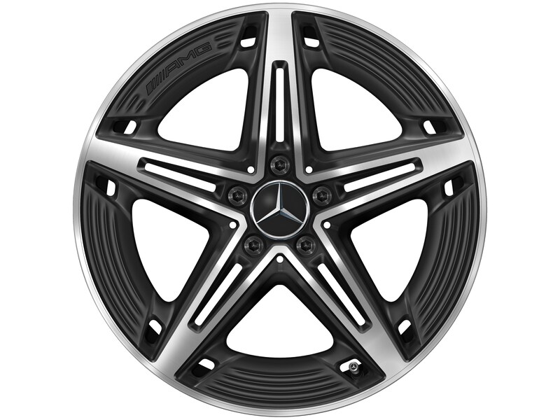 AMG 5-spoke wheel, 48.3 cm (19-inch), high-sheen, A-Class, 245/35 R19/, matt black, A17740144007X36