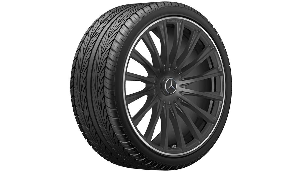 AMG forged wheel in multi-spoke design, 53.3 cm (21-inch), high-sheen rim flange, S-Class, 285/35 R21/, matt black, A22340126007X71