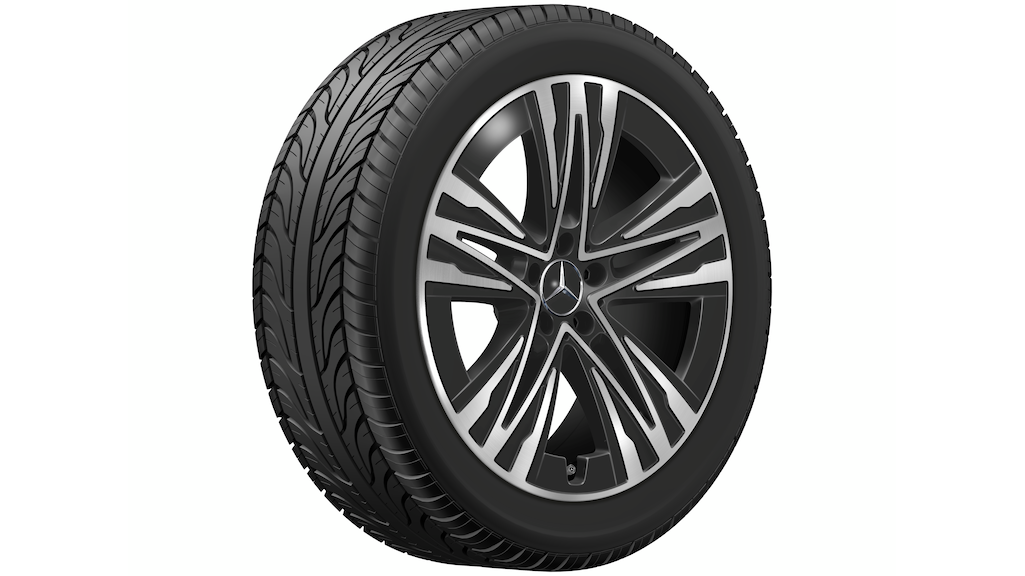 Mercedes-Benz Original Winter-Komplettrad 5-Loch Aero schwarz glanzgedreht , Goodyear, UltraGrip Performance 3 MO, 235/50 R20 104 H XL, Winter, Q440301410460