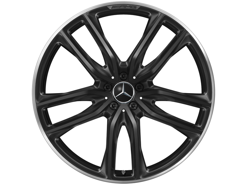 AMG 5-twin-spoke wheel, 58.4 cm (23 inch), rim flange high-sheen, GLS, 285/40 R23/, black, A16740177007X72