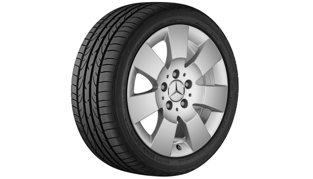 Cerchio a 7 razze, 40,6 cm (16 pollici), Classe C, 225/50 R16/, argento titanio, A20440102029765 Cerchio a 7 razze, 40,6 cm (16 pollici), Classe C, 225/50 R16/, argento titanio, A20440102029765