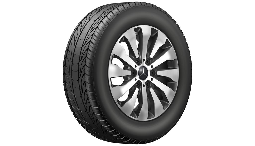 12-spoke wheel, 43.2 cm (17 inch), Aero, Sprinter, 235/60 R17/, black, A90740159007X23 12-spoke wheel, 43.2 cm (17 inch), Aero, Sprinter, 235/60 R17/, black, A90740159007X23