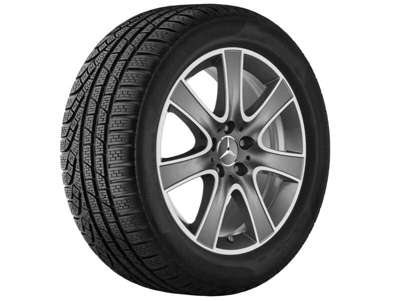 7-Speichen-Rad, 45,7 cm (18 Zoll), glanzgedreht, S-Klasse, 275/45 R18/, grau Himalaya, A22240111027X21