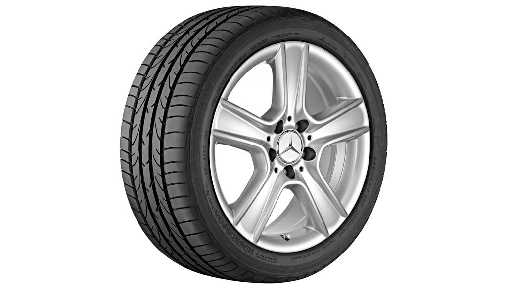 Cerchio a 5 razze, 43,2 cm (17 pollici), Classe C, 245/40 R17/, argento titanio, A20440128029765