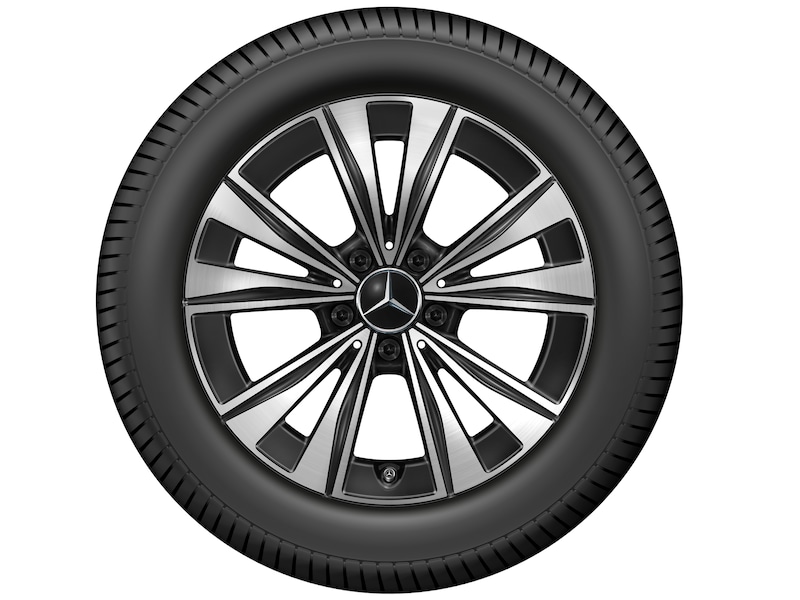 Cerchio a 5 doppie razze, Aero, 43,2 cm (17 pollici), lucido, Classe C, 225/55 R17/, nero, A20640139007X23