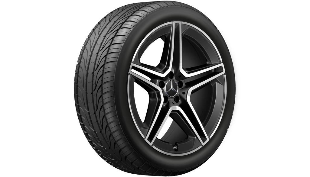 AMG 5-Doppelspeichen-Rad, 53,3 cm (21 Zoll), glanzgedreht, GLS, 275/45 R21/, schwarz, A16740173007X23