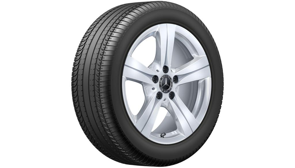 Cerchio a 5 razze, 43,2 cm (17 pollici), Classe C, 225/50 R17/, argento vanadio, A20640145007X45 Cerchio a 5 razze, 43,2 cm (17 pollici), Classe C, 225/50 R17/, argento vanadio, A20640145007X45