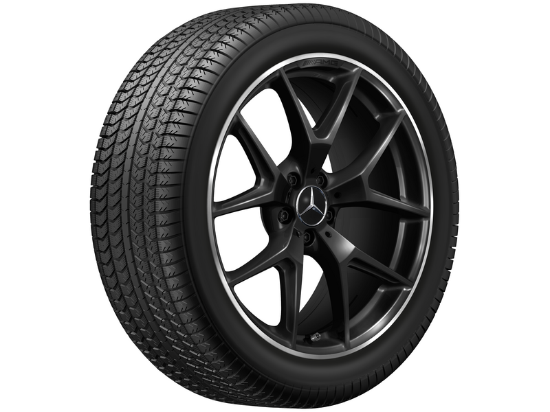 AMG Kreuzspeichen-Rad, 50,8 cm (20 Zoll), Felgenhorn glanzgedreht, GLC/ E-Klasse, 255/45 R20/, schwarz, A25340155007X72