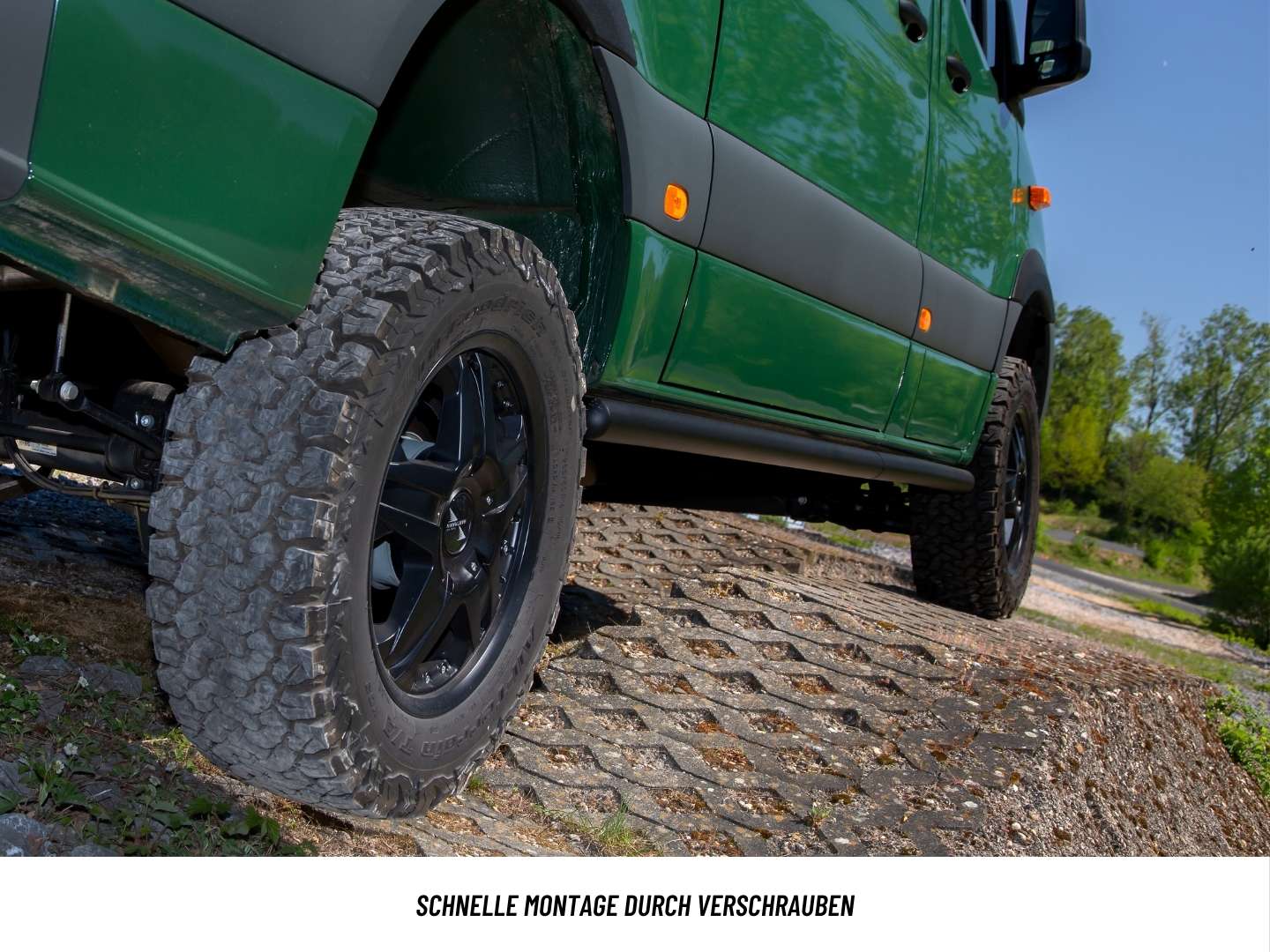 Seitenschwellerrohre für Sprinter 907, Edelstahl Poliert / Edelstahl Mattschwarz Pulverbeschichtet, VS-'9068850531