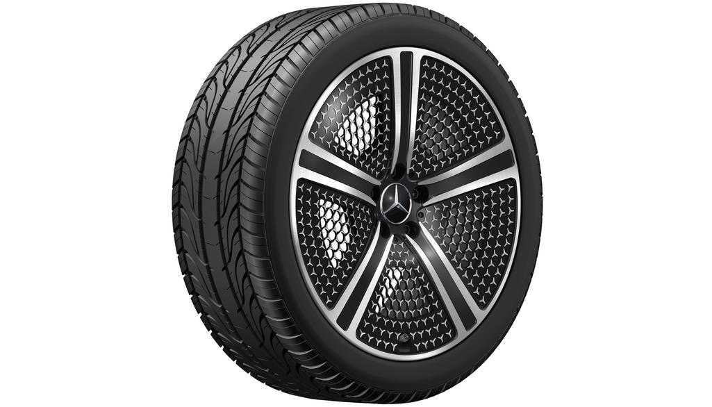 5-Speichen-Rad, Aero, 50,8 cm (20 Zoll), glanzgedreht, EQE, 255/40 R20/, schwarz, A29540002007X23 5-Speichen-Rad, Aero, 50,8 cm (20 Zoll), glanzgedreht, EQE, 255/40 R20/, schwarz, A29540002007X23