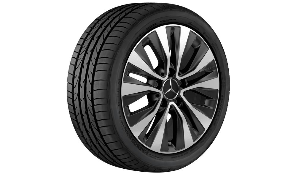 5-Doppelspeichen-Rad, Aero, Schwarz Matt, Glanzgedreht , Michelin, Alpin 5 MO, 205/60 R16 92H, Winter, Q440141512570G2