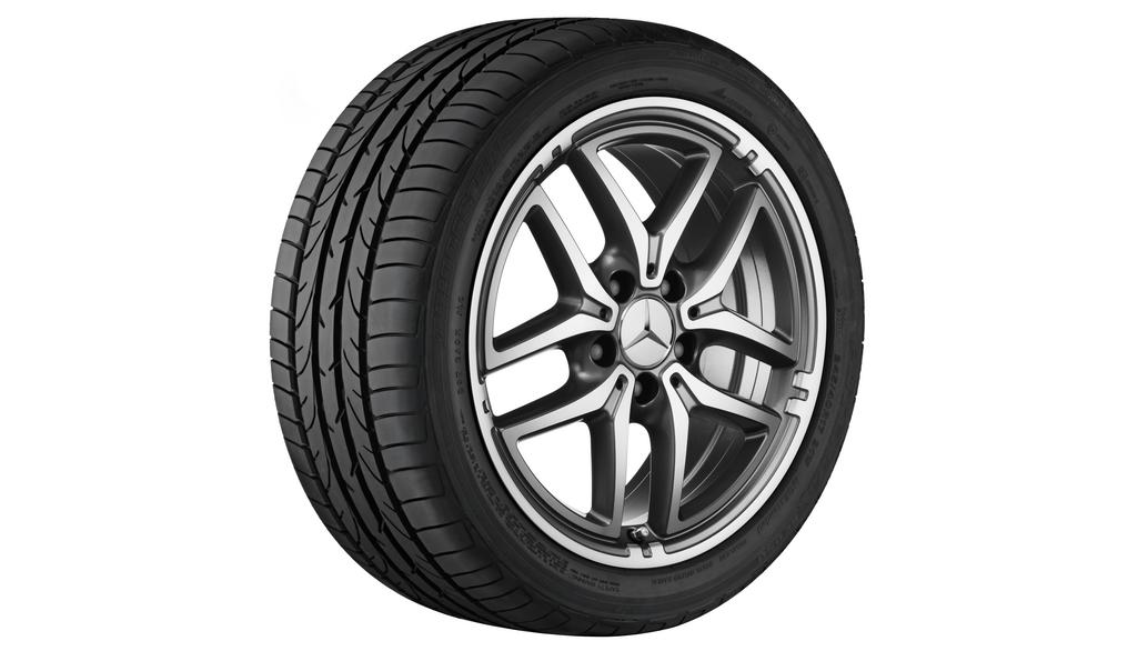 5-twin-spoke wheel, 43.2 cm (17-inch), high-sheen, CLA/ B-Class/ A-Class, 225/45 R17/, gray Himalaya, A24640115027X21