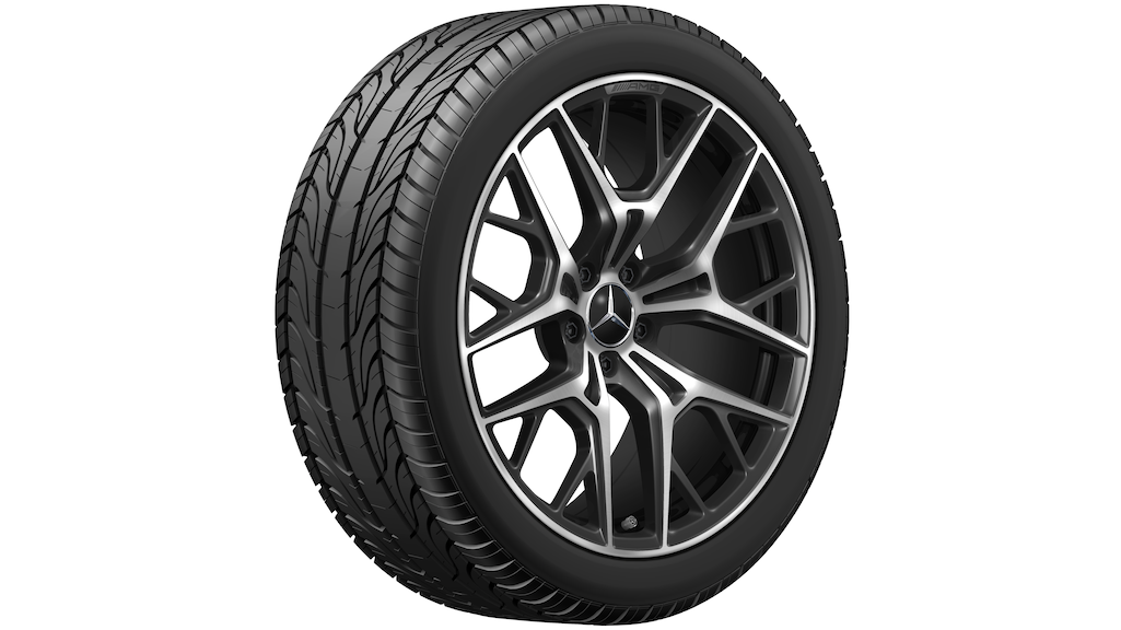 AMG Leichtmetallrad, im Kreuzspeichen-Design, 50,8 cm (20 Zoll), glanzgedreht, E-Klasse, 255/40 R20/, schwarz, A21440118007X23