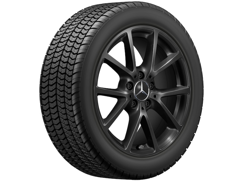 Mercedes-Benz Original Winter-Komplettrad 10-Speichen schwarz , Goodyear, UltraGrip Performance 3 MO, 205/55 R17 95 H XL, Winter, Q440141411080